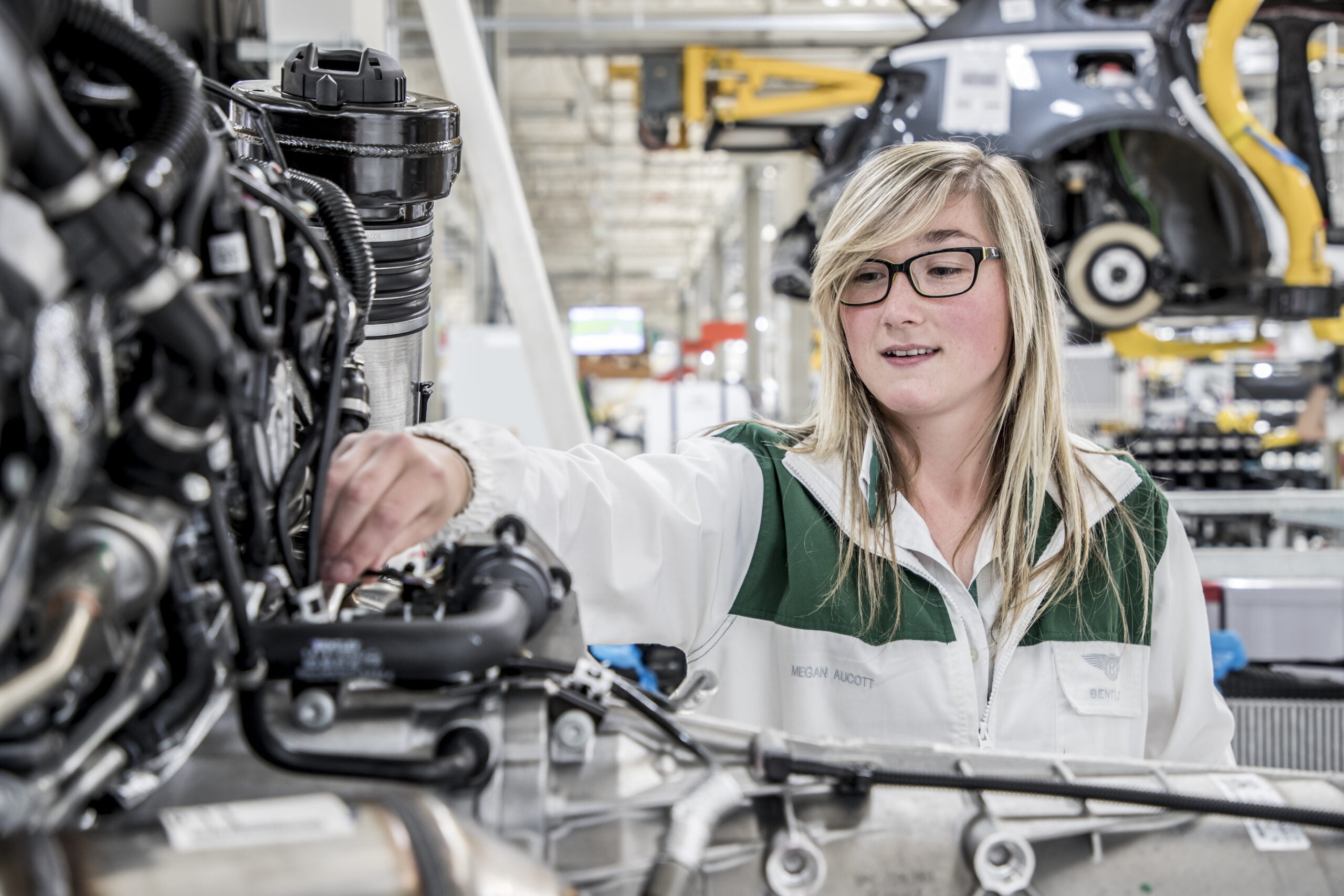 Woman in an automotive career.