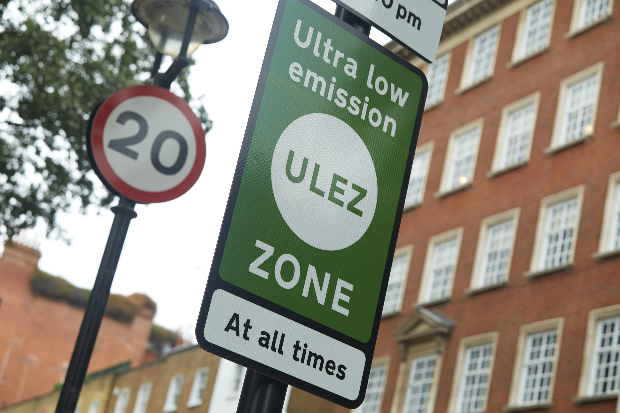 Ultra Low Emission Zone sign in London.